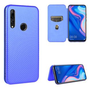 For Huawei P Smart Z / Y9 Prime (2019) Carbon Fiber Texture Horizontal Flip TPU + PC + PU Leather Case with Card Slot(Blue)