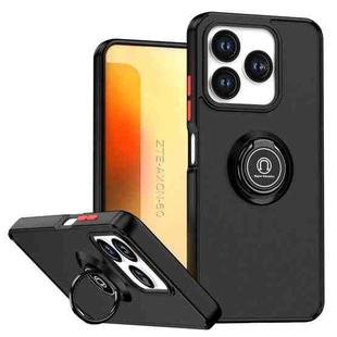 For ZTE Axon 60 Lite Q Shadow 1 Series TPU + PC Phone Case with Ring(Black+Red)