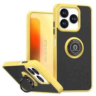For ZTE Axon 60 Lite Q Shadow 1 Series TPU + PC Phone Case with Ring(Yellow)