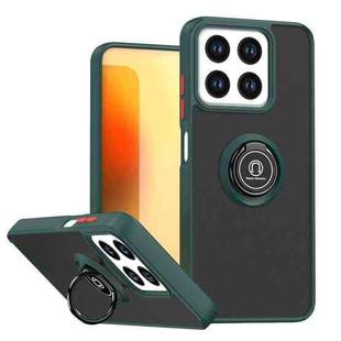 For ZTE Blade A35 / A55 Q Shadow 1 Series TPU + PC Phone Case with Ring(Dark Green)