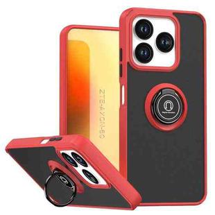For ZTE Axon 60 / Blade V60 Q Shadow 1 Series TPU + PC Phone Case with Ring(Red)