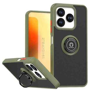 For ZTE Axon 60 / Blade V60 Q Shadow 1 Series TPU + PC Phone Case with Ring(Army Green)