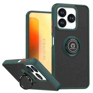 For ZTE Axon 60 / Blade V60 Q Shadow 1 Series TPU + PC Phone Case with Ring(Dark Green)