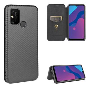 For Huawei Honor Play 9A Carbon Fiber Texture Horizontal Flip TPU + PC + PU Leather Case with Card Slot(Black)