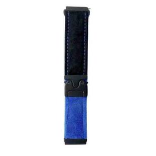 For Samsung Galaxy Watch 7 / 6 / 5 Snap Button Brushed Plush Watch Band(Black Blue)