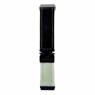 For Samsung Galaxy Watch 7 / 6 / 5 Snap Button Brushed Plush Watch Band(Black Green)