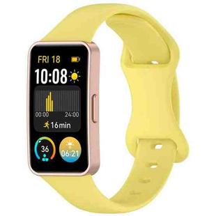 For Huawei Band 9 / 8 Slim Reverse Buckle Silicone Watch Band(Yellow)