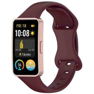 For Huawei Band 9 / 8 Slim Reverse Buckle Silicone Watch Band(Wine Red)