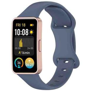 For Huawei Band 9 / 8 Slim Reverse Buckle Silicone Watch Band(Blue Grey)