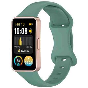 For Huawei Band 9 / 8 Slim Reverse Buckle Silicone Watch Band(Pine Green)