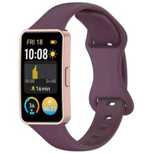 For Huawei Band 9 / 8 Slim Reverse Buckle Silicone Watch Band(Smoke Purple)