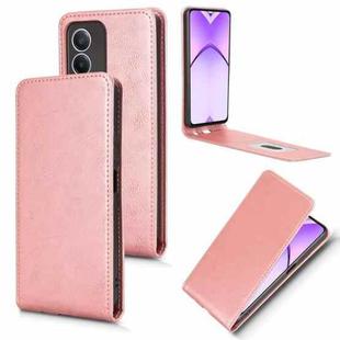 For OPPO K12X / A3 Pro Global Magnetic Vertical Flip Leather Phone Case(Rose Gold)