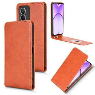 For OPPO K12X / A3 Pro Global Magnetic Vertical Flip Leather Phone Case(Brown)