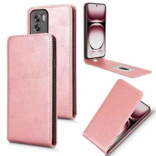 For OPPO Reno12 Pro 5G Global Magnetic Vertical Flip Leather Phone Case(Rose Gold)