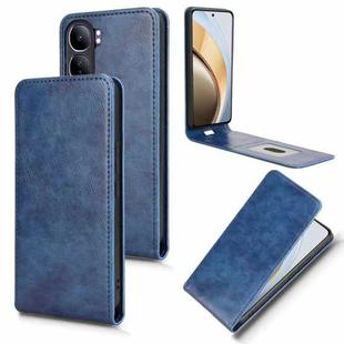 For vivo V40 Lite 5G / 4G IDN Magnetic Vertical Flip Leather Phone Case(Blue)