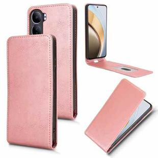 For vivo V40 Lite 5G / 4G IDN Magnetic Vertical Flip Leather Phone Case(Rose Gold)