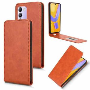 For vivo V40 SE 5G / Y100 5G IDN Magnetic Vertical Flip Leather Phone Case(Brown)