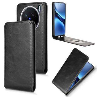 For vivo X200 5G Magnetic Vertical Flip Leather Phone Case(Black)