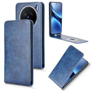 For vivo X200 5G Magnetic Vertical Flip Leather Phone Case(Blue)