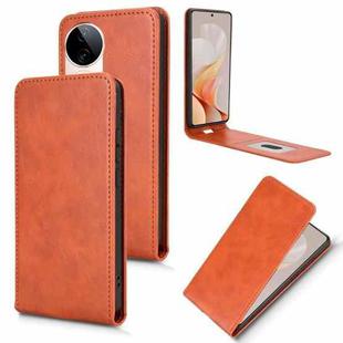 For vivo S19 Pro 5G Magnetic Vertical Flip Leather Phone Case(Brown)