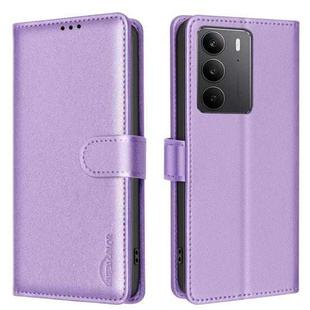 For Realme C75 4G Litchi Texture RFID Anti-theft Leather Phone Case(Purple)