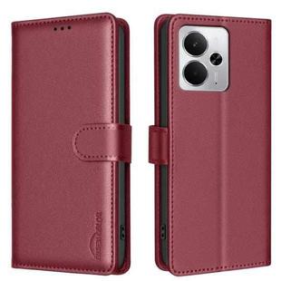 For Realme 14 5G Global Litchi Texture RFID Anti-theft Leather Phone Case(Red)