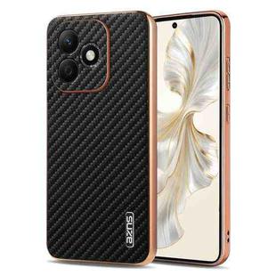 For Honor X60i AZNS Electroplated Edge Carbon Fiber Texture Phone Case(Black)