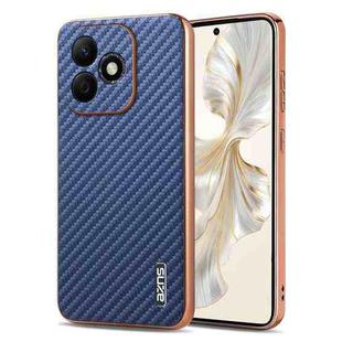 For Honor X60i AZNS Electroplated Edge Carbon Fiber Texture Phone Case(Blue)