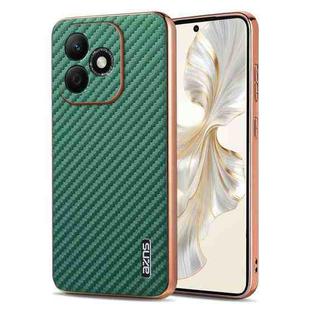 For Honor X60i AZNS Electroplated Edge Carbon Fiber Texture Phone Case(Green)