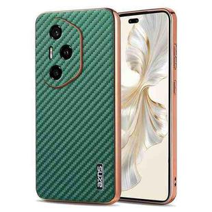 For Honor 300 Pro AZNS Electroplated Edge Carbon Fiber Texture Phone Case(Green)