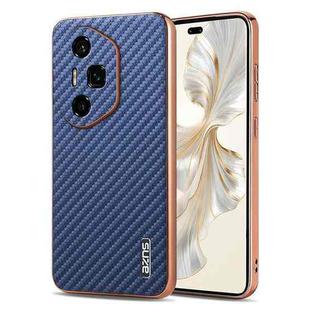 For Honor 300 Ultra AZNS Electroplated Edge Carbon Fiber Texture Phone Case(Blue)