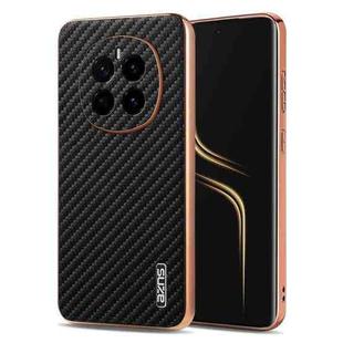 For Honor Magic7 AZNS Electroplated Edge Carbon Fiber Texture Phone Case(Black)