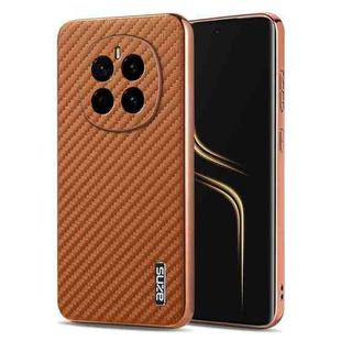 For Honor Magic7 AZNS Electroplated Edge Carbon Fiber Texture Phone Case(Brown)