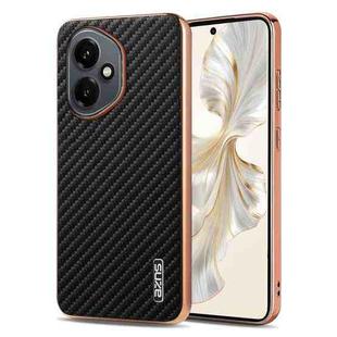 For Honor 400 Global 156.5mm AZNS Electroplated Edge Carbon Fiber Texture Phone Case(Black)