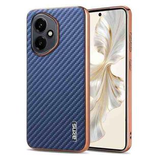 For Honor 400 Global 156.5mm AZNS Electroplated Edge Carbon Fiber Texture Phone Case(Blue)