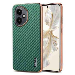 For Honor 400 Global 156.5mm AZNS Electroplated Edge Carbon Fiber Texture Phone Case(Green)