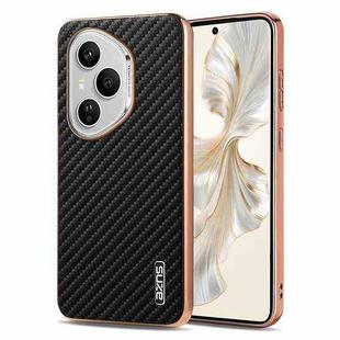 For Honor 400 Pro Global 160.8mm AZNS Electroplated Edge Carbon Fiber Texture Phone Case(Black)