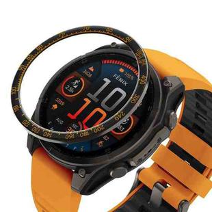 For Garmin Fenix 8 AMOLED 43mm Smart Watch Metal Bezel Ring Frame(Black Orange)