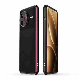 For Redmi K80 Pro Aurora Series Lens Protector + Metal Frame Phone Case(Black Red)