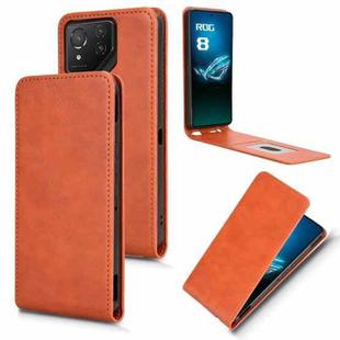 For ASUS ROG Phone 8 / 8 Pro Magnetic Vertical Flip Leather Phone Case(Brown)