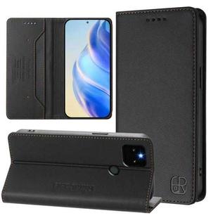 For Google Pixel 5a RC01 Dual-Folded Magnetic Suction RFID Leather Phone Case(Black)