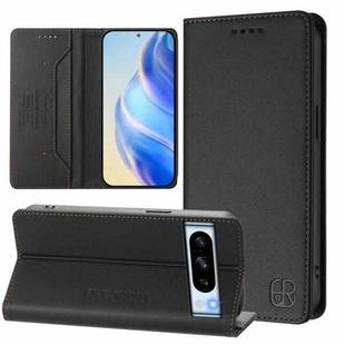 For Google Pixel 8 Pro RC01 Dual-Folded Magnetic Suction RFID Leather Phone Case(Black)