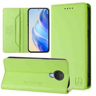 For Nokia 6.3 / G20 / G10 RC01 Dual-Folded Magnetic Suction RFID Leather Phone Case(Grass Green)