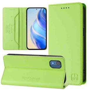 For Nokia C02 RC01 Dual-Folded Magnetic Suction RFID Leather Phone Case(Grass Green)