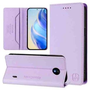 For Nokia C10 / C20 RC01 Dual-Folded Magnetic Suction RFID Leather Phone Case(Light Purple)