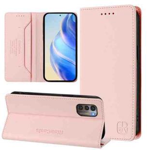 For Nokia G11 / G21 RC01 Dual-Folded Magnetic Suction RFID Leather Phone Case(Pink)