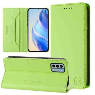 For Nokia G22 RC01 Dual-Folded Magnetic Suction RFID Leather Phone Case(Grass Green)
