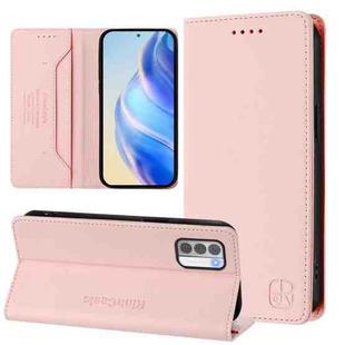 For Nokia G42 / G310 RC01 Dual-Folded Magnetic Suction RFID Leather Phone Case(Pink)