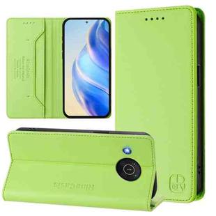 For Nokia X20 / X10 RC01 Dual-Folded Magnetic Suction RFID Leather Phone Case(Grass Green)
