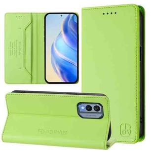 For Nokia X30 5G RC01 Dual-Folded Magnetic Suction RFID Leather Phone Case(Grass Green)